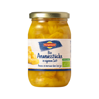 Ananasbitar i Glas, 350 g Eko