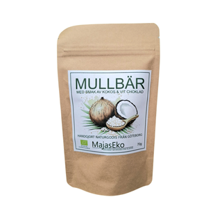 Mullbär Kokos & Vit Choklad, 70 g Eko
