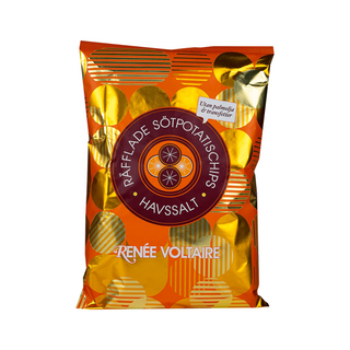 Räfflade Sötpotatischips – Havssalt, 125 g Eko