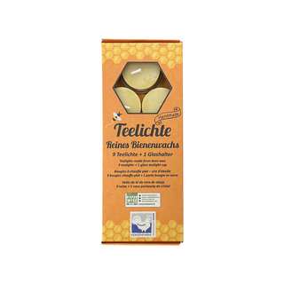 Värmeljus Bivax med Glashållare, 9 st