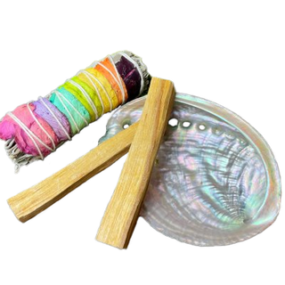 Salvia Rainbow + Palo Santo + Abalonesnäcka 10-12 cm