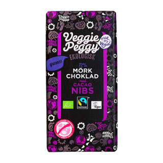 Vegansk Mörk Choklad 72% Med Kakaonibs, 85 g Eko